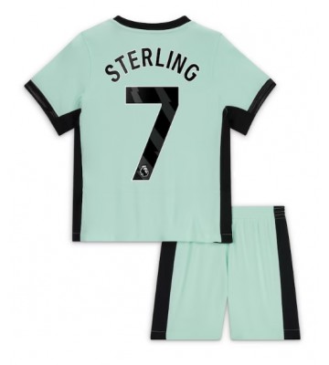Chelsea Raheem Sterling #7 Replika Babytøj Tredje sæt Børn 2023-24 Kortærmet (+ Korte bukser)